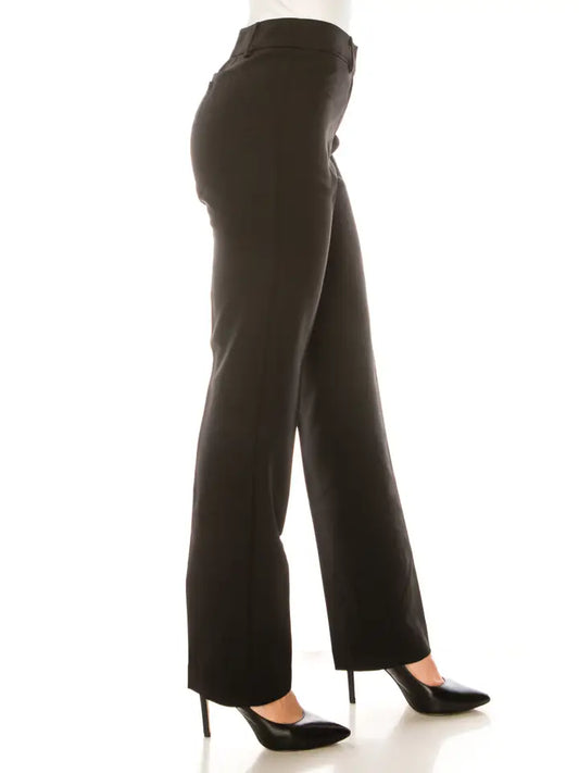Pants Straight Leg Zip Up Black
