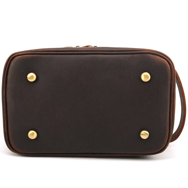 Full Grain Leather Wash Bag Handmade Toiletry Bag