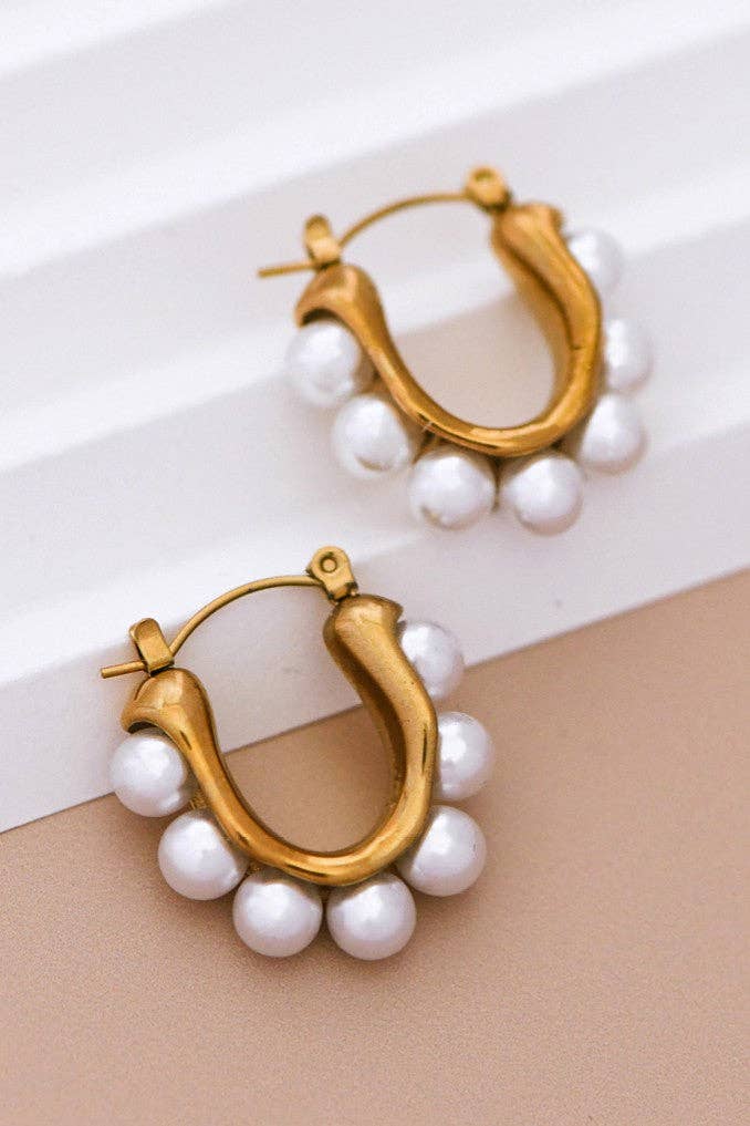 18K Gold Plated Pearl Pop Earrings