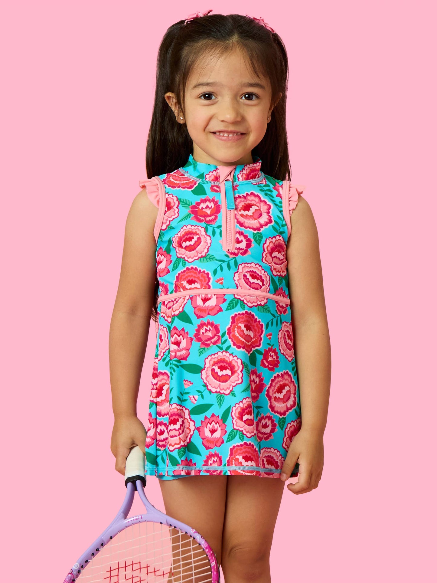Set - Girls Bright Blossoms Flutter Sleeve