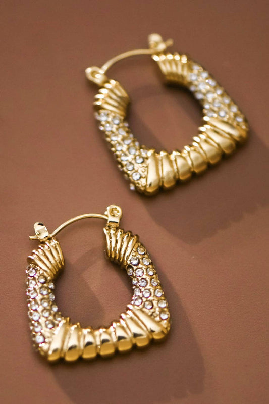 Earrings - 18K Gold Plated Waterproof Stainless Steel Hoop