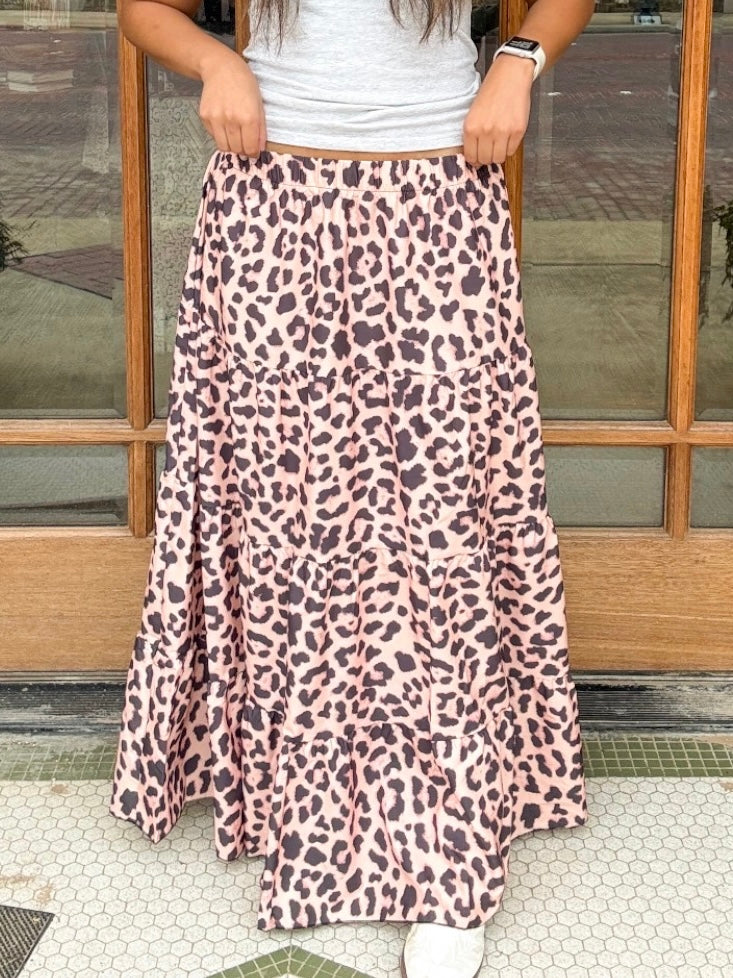 Skirt - Tiered Leopard Maxi