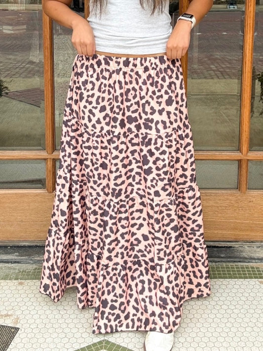 Skirt - Tiered Leopard Maxi