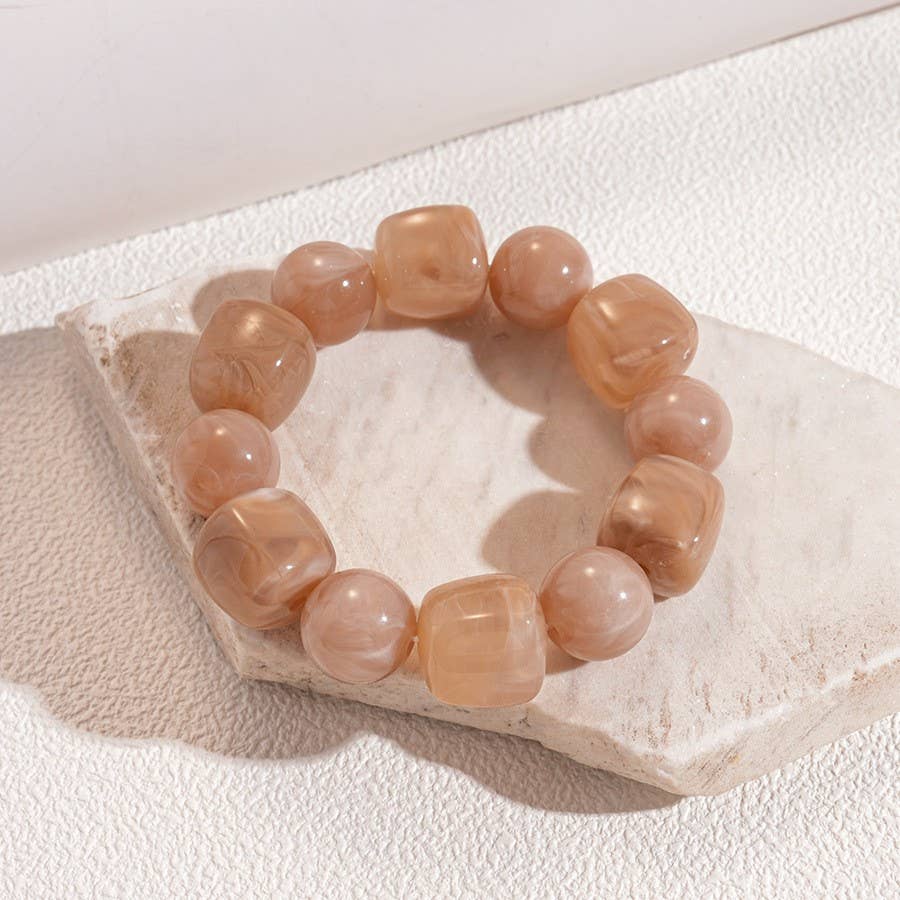 Cube Circle Cream Bracelet