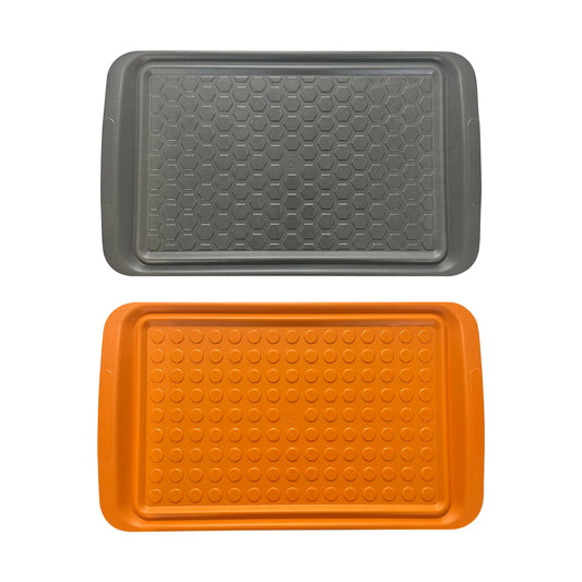 Home and Garden | Outset Large Prep Trays, Set 2, Orange, Black,17.2” x 10.5“