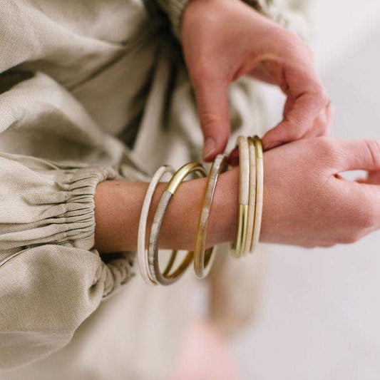Jewelry | Bracelet Metallic Gold Mix Bangle Set