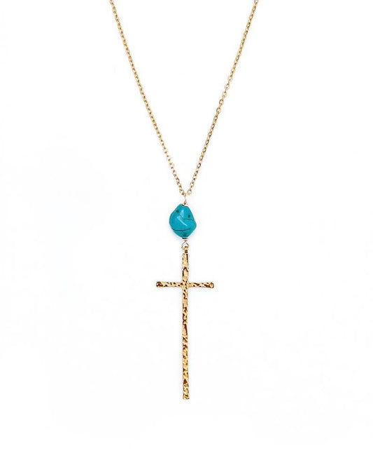 Jewelry | Necklace Dusti Turquoise Stone Cross