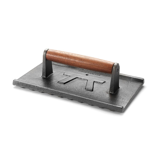 Home and Garden | Outset Cast Iron Grill Press with Rosewood Handle, 5" x 9"