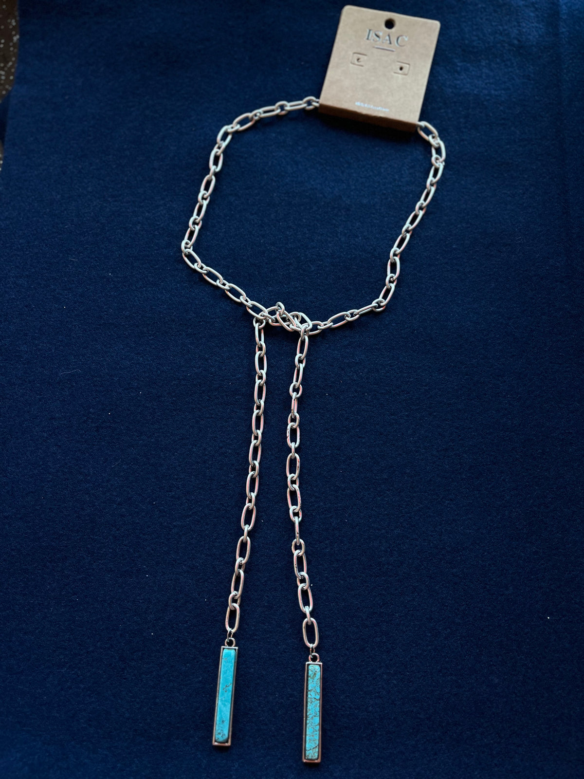 Necklaces | Turquoise Bar Silver Chain Necklace