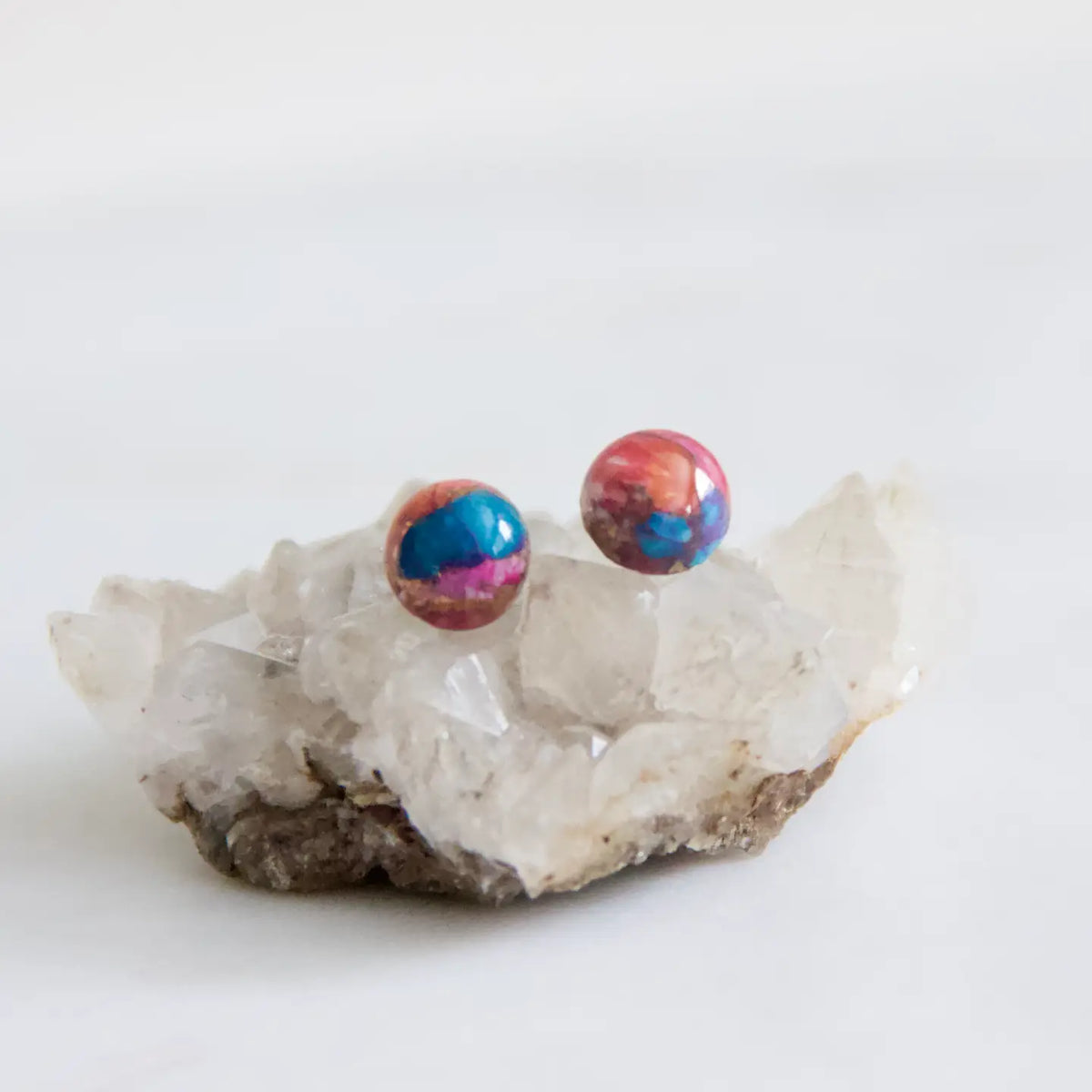 Earrings | Purple Daliha Copper Turquoise Studs