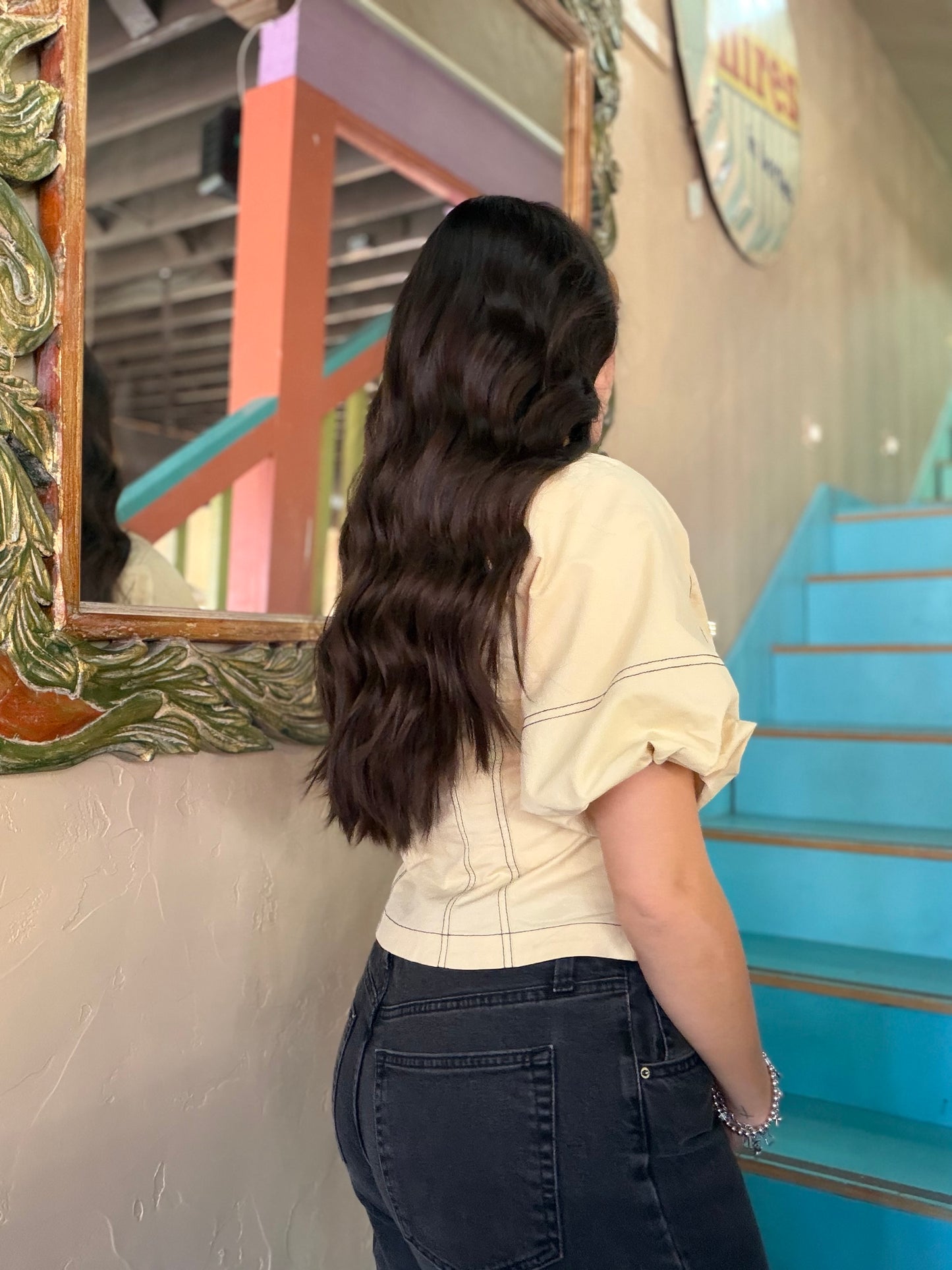 Butter Stitch Bubble Blouse