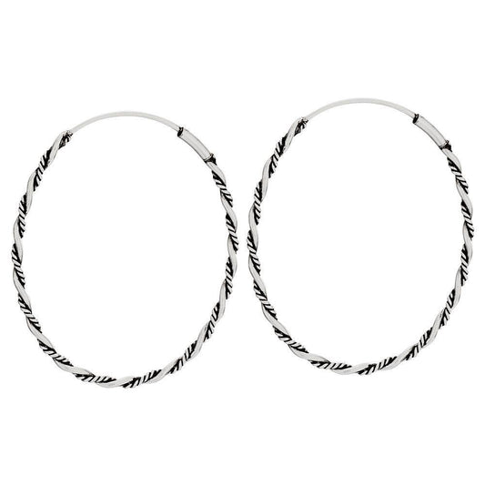 Albuquerque Sterling Silver Hoop Earrings: Sterling Silver / Bohemian