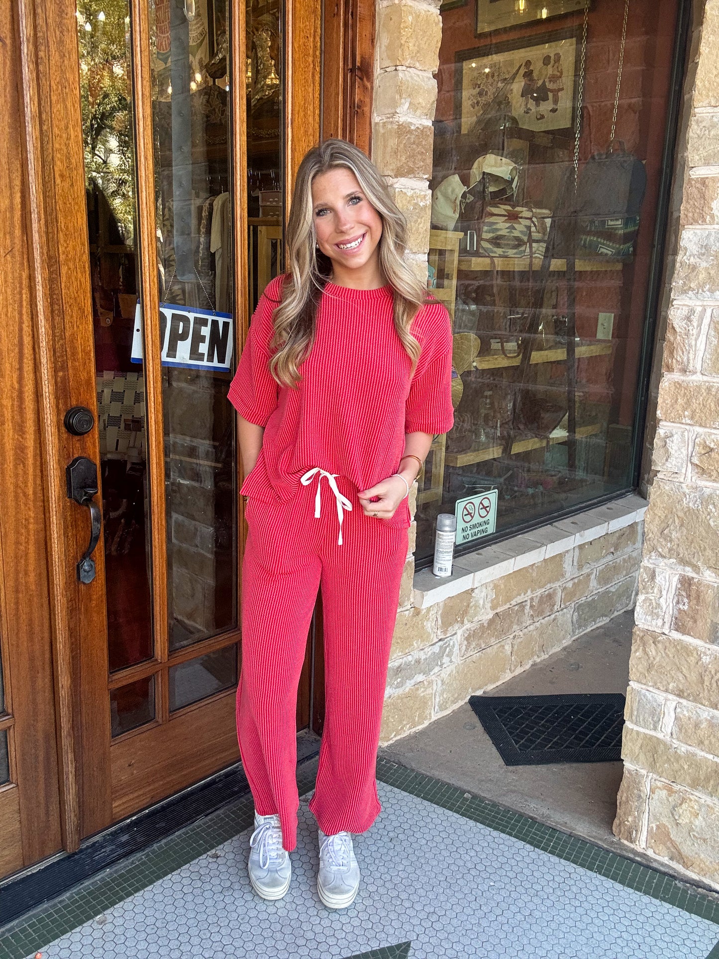 Sets | Ruby Raised Rib Short Sleeve Tee & Pants