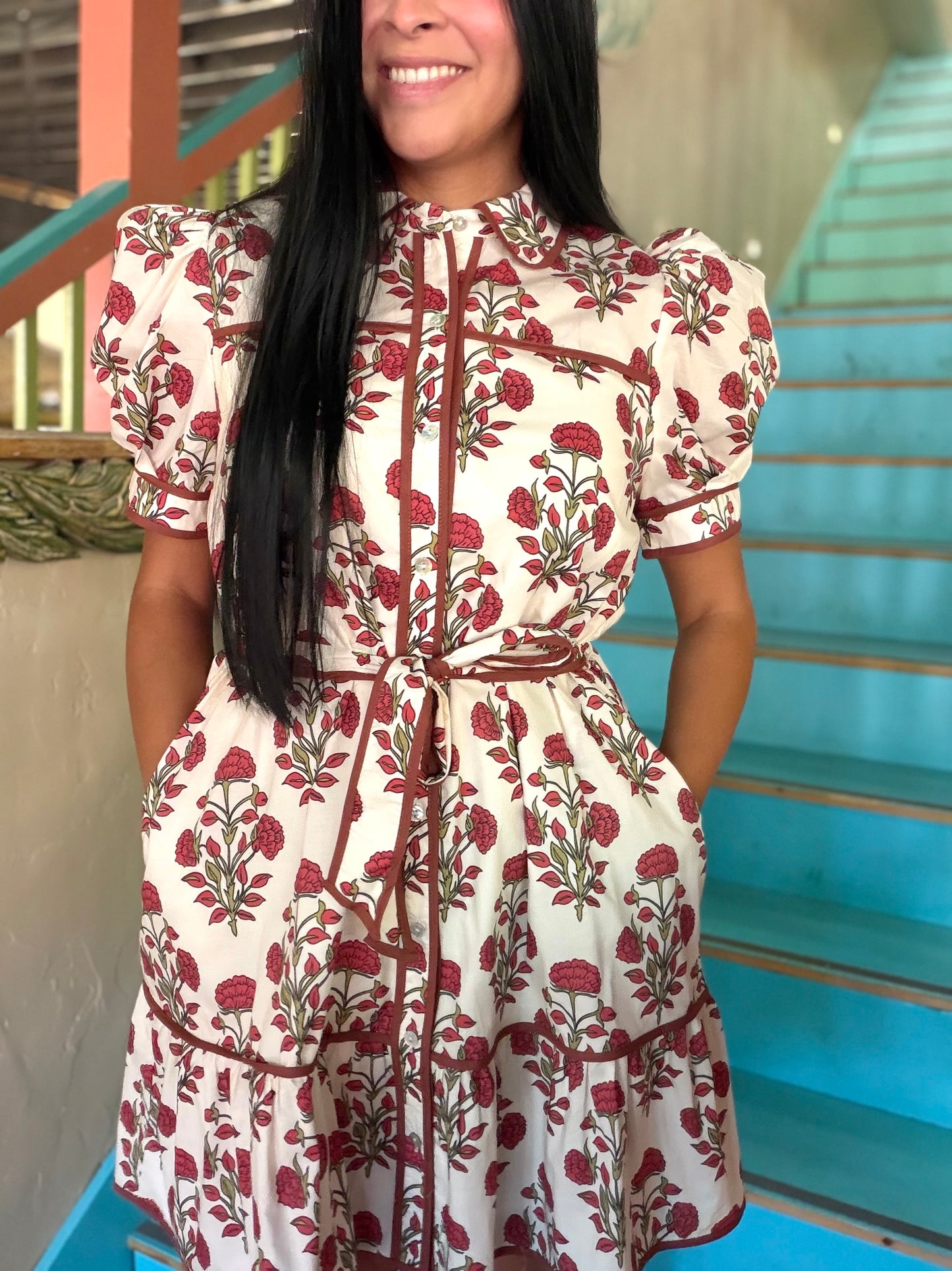 Dress - Jodifl Crimson Bloom Midi