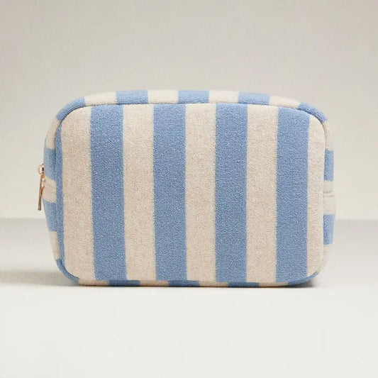 Toiletry Bag - Denim Striped