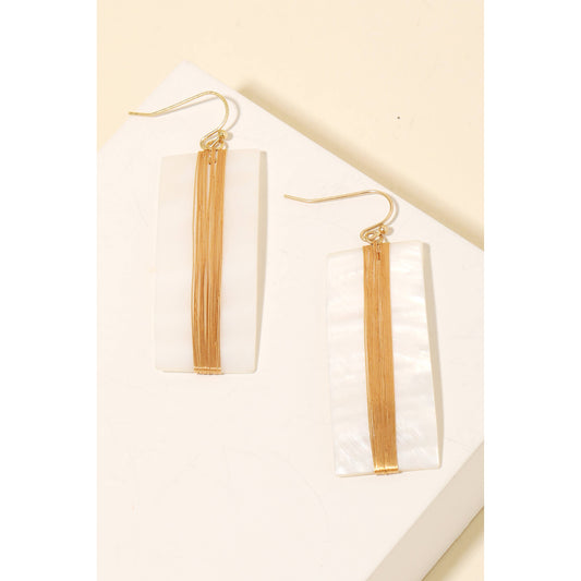 Jewelry | Earrings Seashell Curved Rectangle Dangle