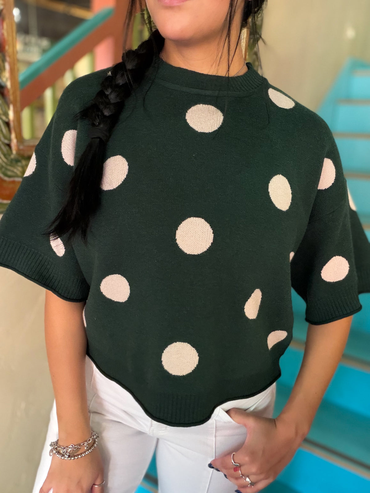Sweater - Polka Dot Hunter Round Neck