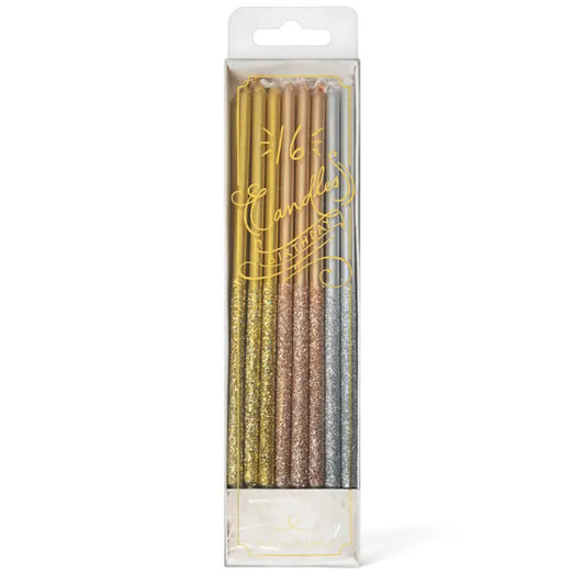Birthday Candles Metallic W Glitter