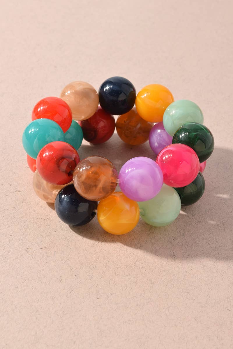 Bracelet Set - Chunky Resin Beaded