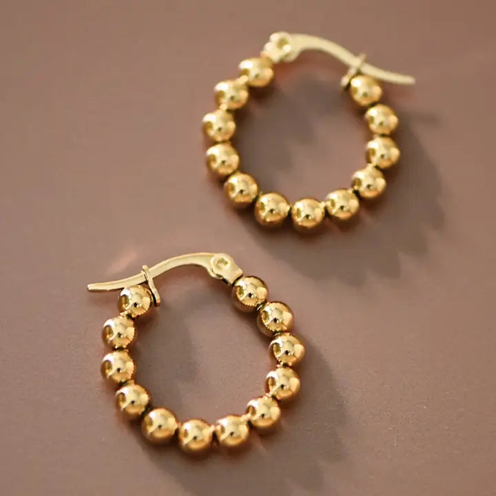 Earrings - Gold Plated Steel Hoops