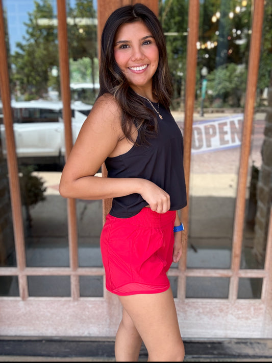 Athleisure | Shorts Red 3 IN Stretch Woven Exercise