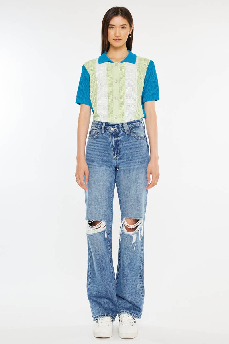 Bottoms | KanCan Jeans High Rise 90's Criss Cross Striaght