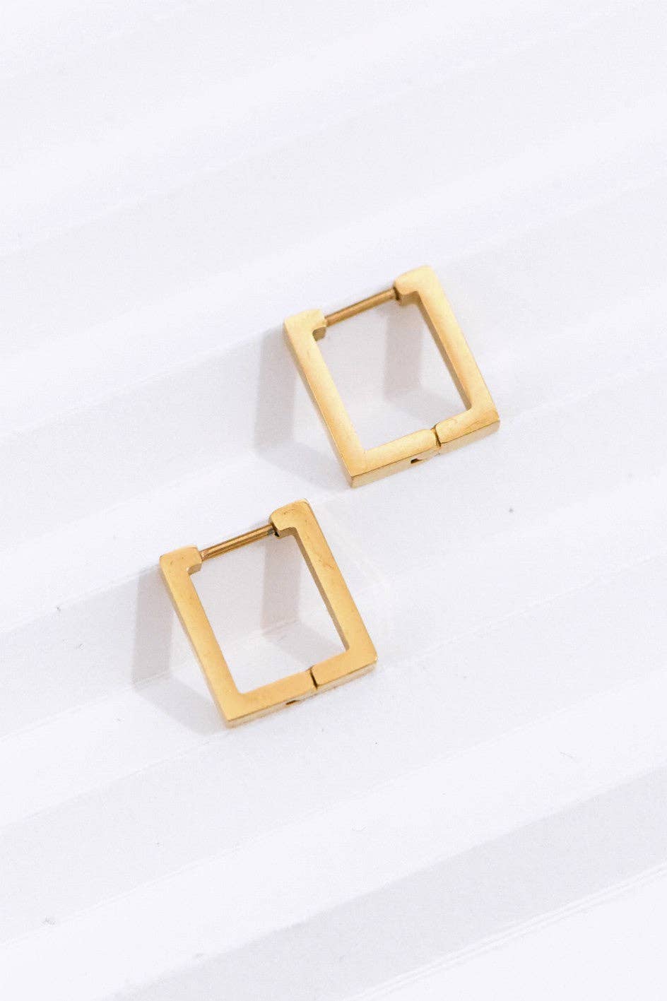 18K Gold Plated Waterproof Square Earrings