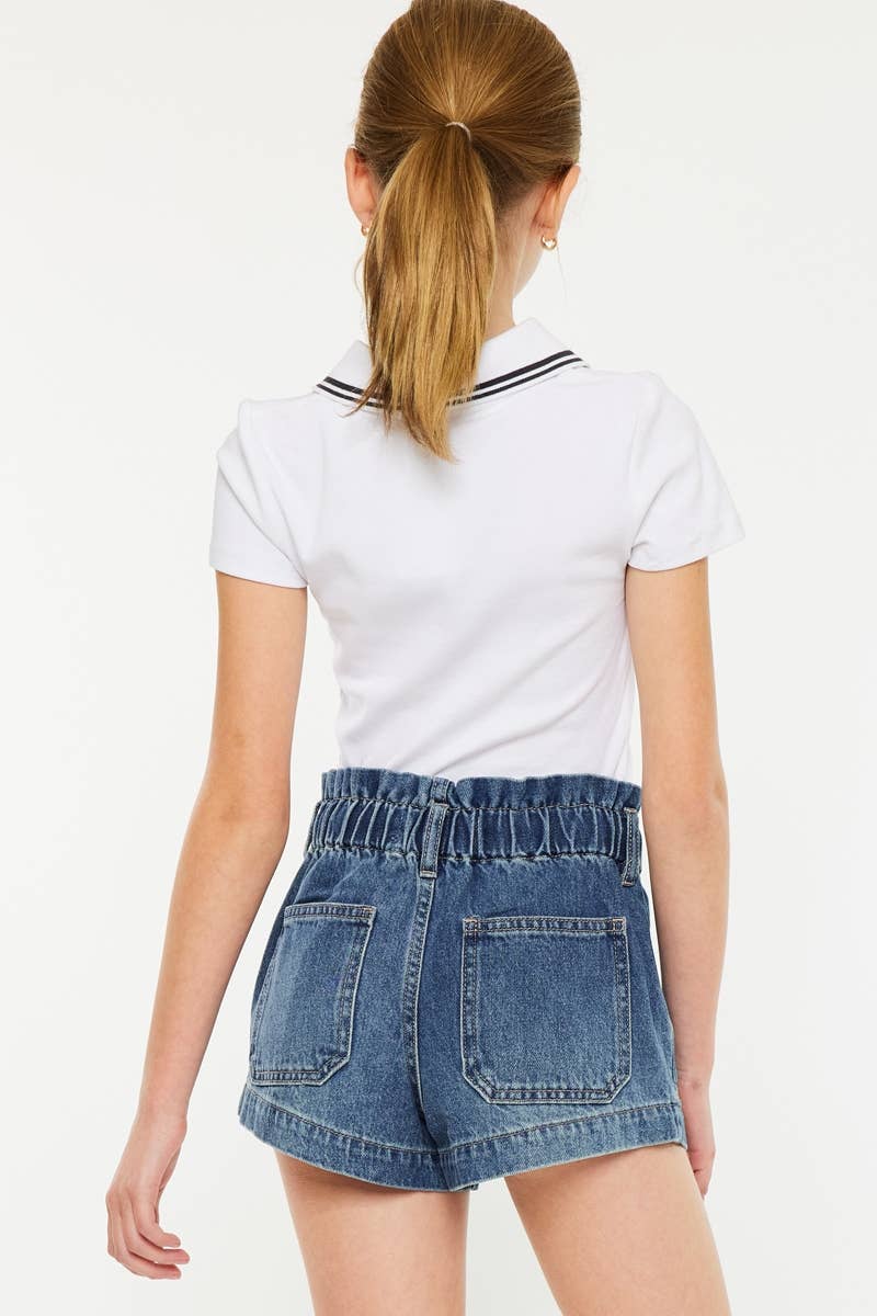 Shorts - Girls KanCan Paper Bag Denim