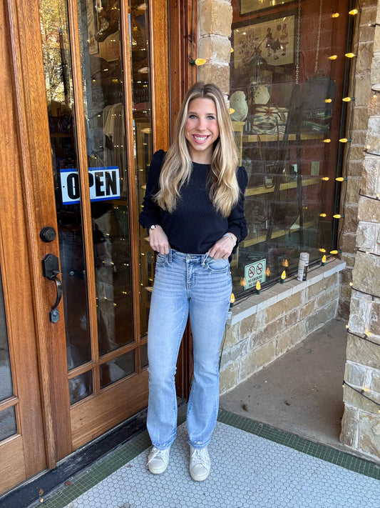 Lovervet Mid Rise Distressed Bootcut Jeans