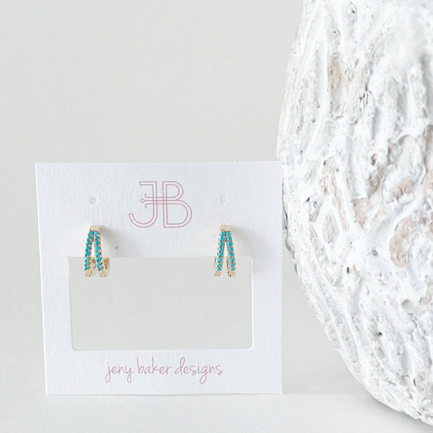 Earrings - Callie Huggie Turquoise