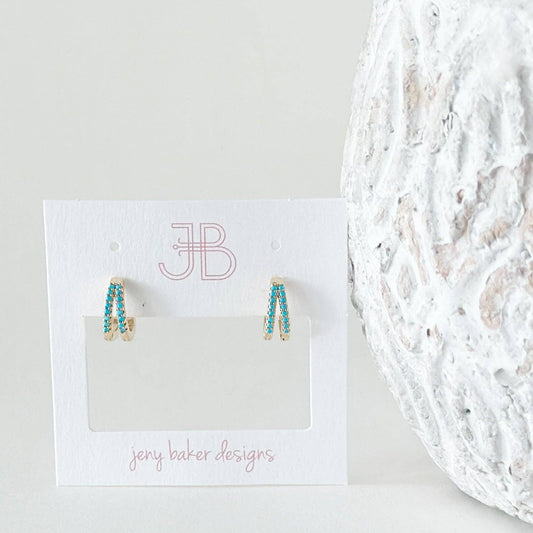 Earrings - Callie Huggie Turquoise