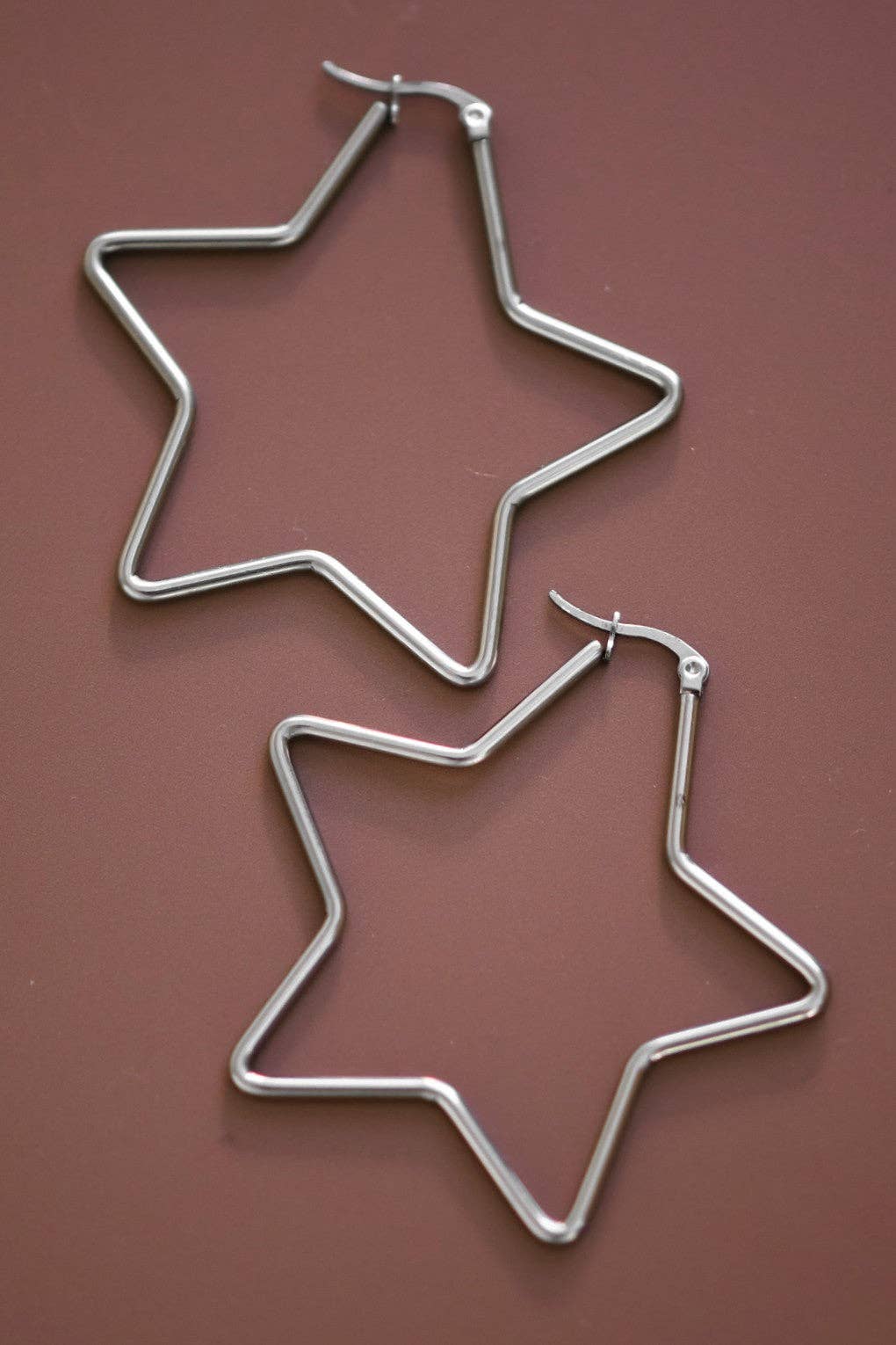 Earrings - Silver Star Hoop
