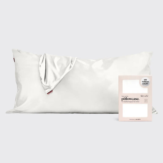 Kitsch King Satin Pillowcase in Ivory