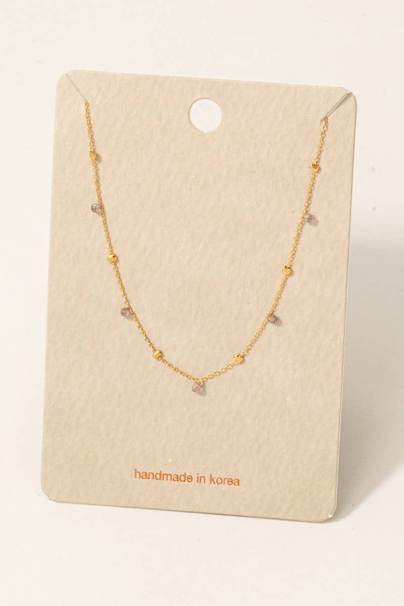 Dainty Mix Bead Charm Necklace