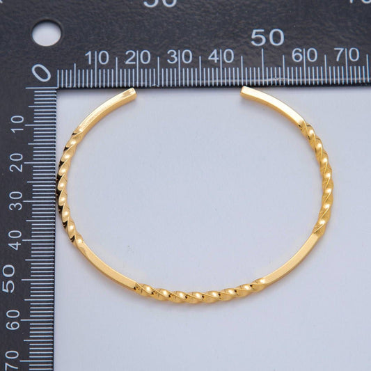 Jewelry | Bracelet 18K Gold Filled Twisted Band Bar Cuff