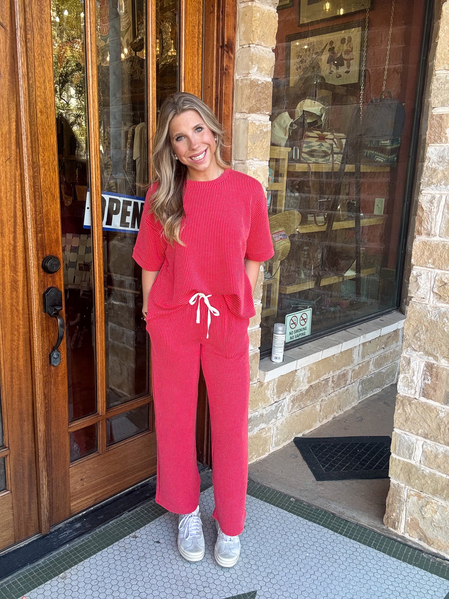 Sets | Ruby Raised Rib Short Sleeve Tee & Pants