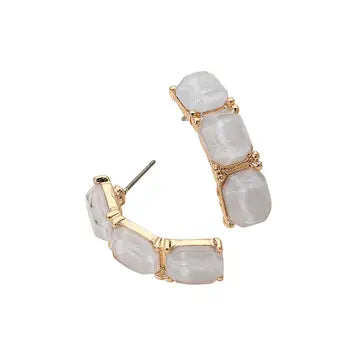 Jewelry | Earrings Grey Triple Stone Cluster
