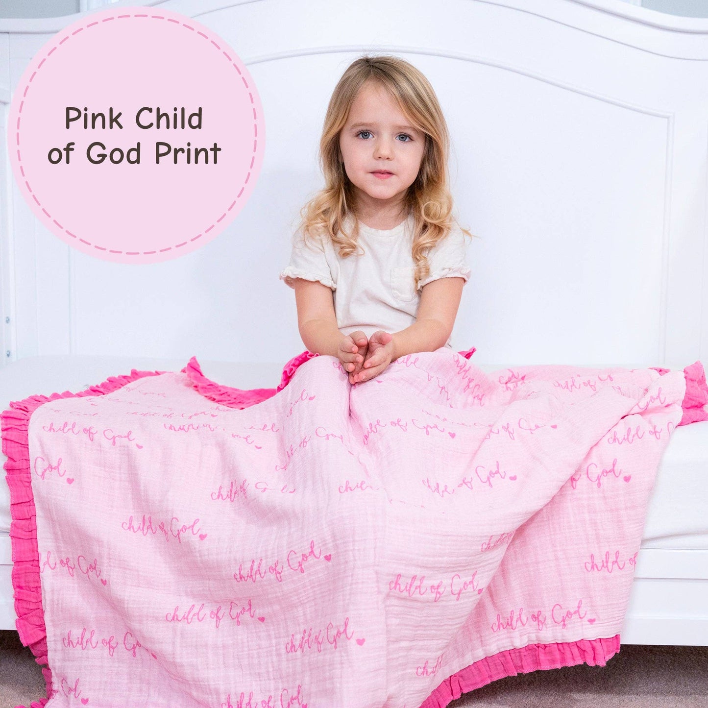 Blanket - Muslin Quilt Blanket Pink Child of God