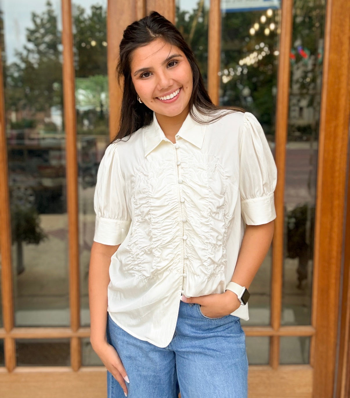 Blouse - Off White Elegance