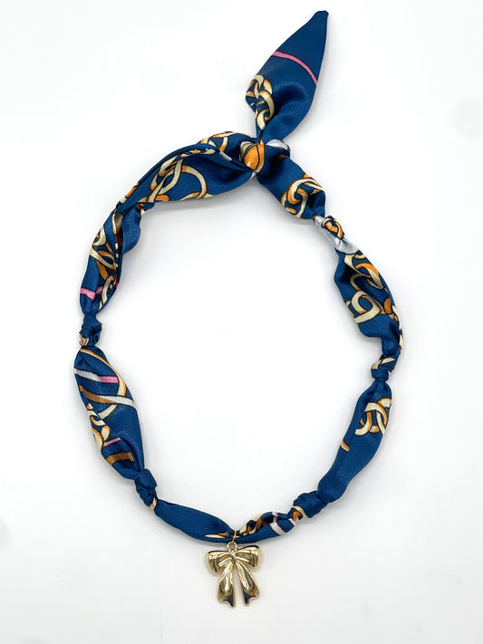 Jewelry | Necklace Scarf Bandana With Bow Charm