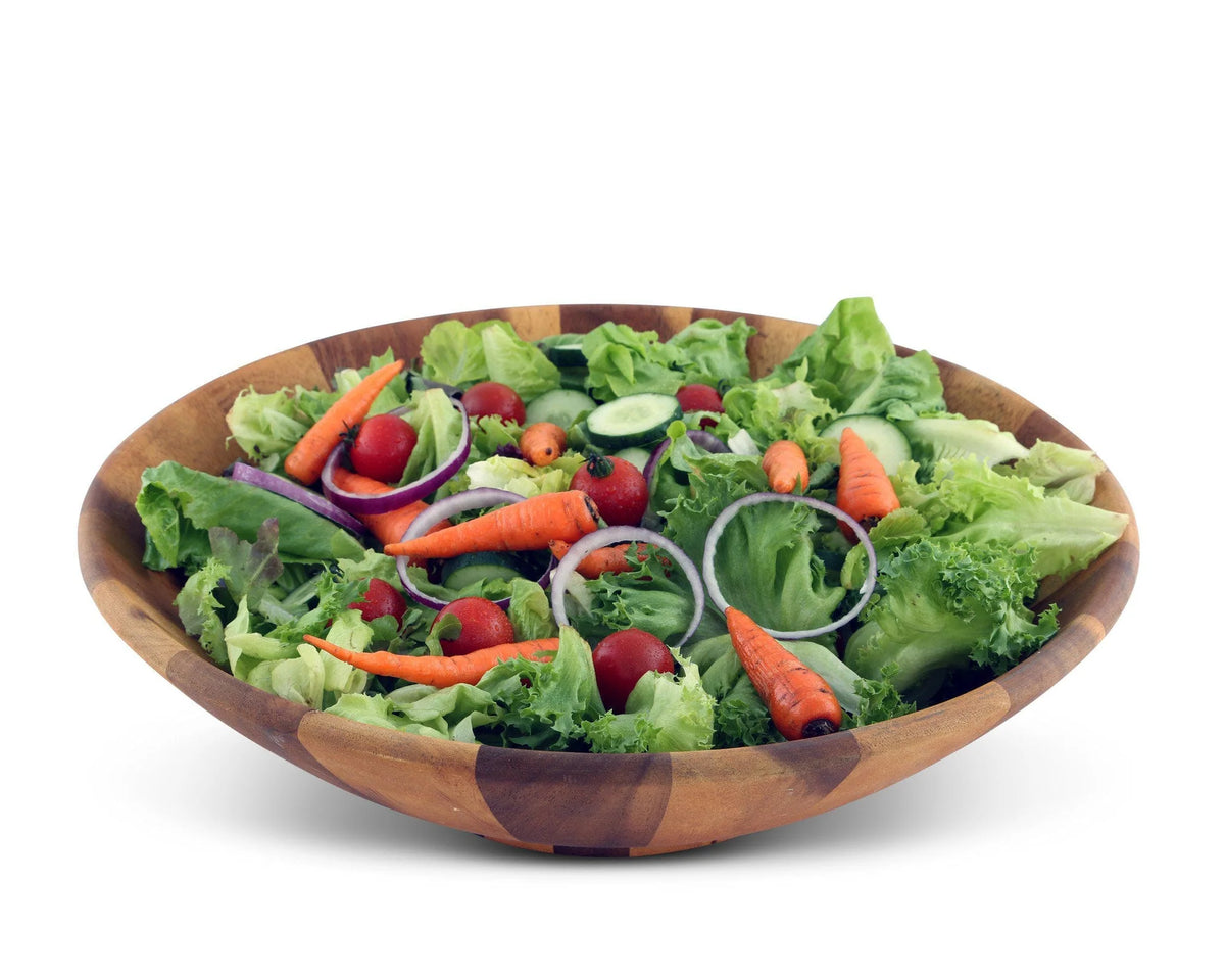 Tabletop | Wok Style Wooden Acacia Salad Bowel Extra Large