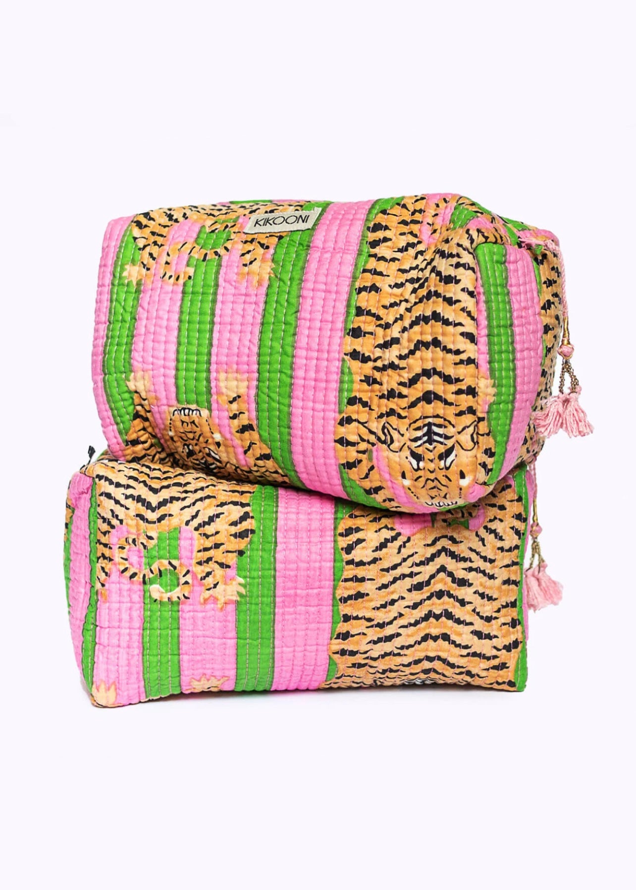Sunshine Tienda Poppy Tiger Candy Handmade Cotton Cosmetic Bag (Large)