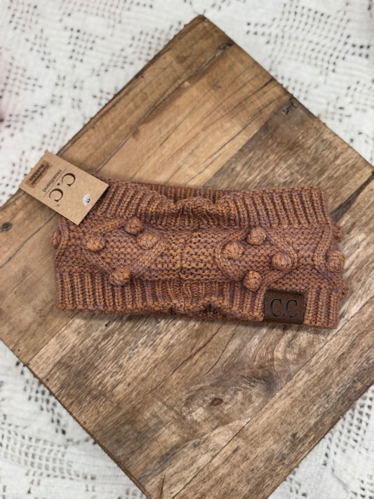 Accessories | C.C Knit Bobble Headband Ginger Brown