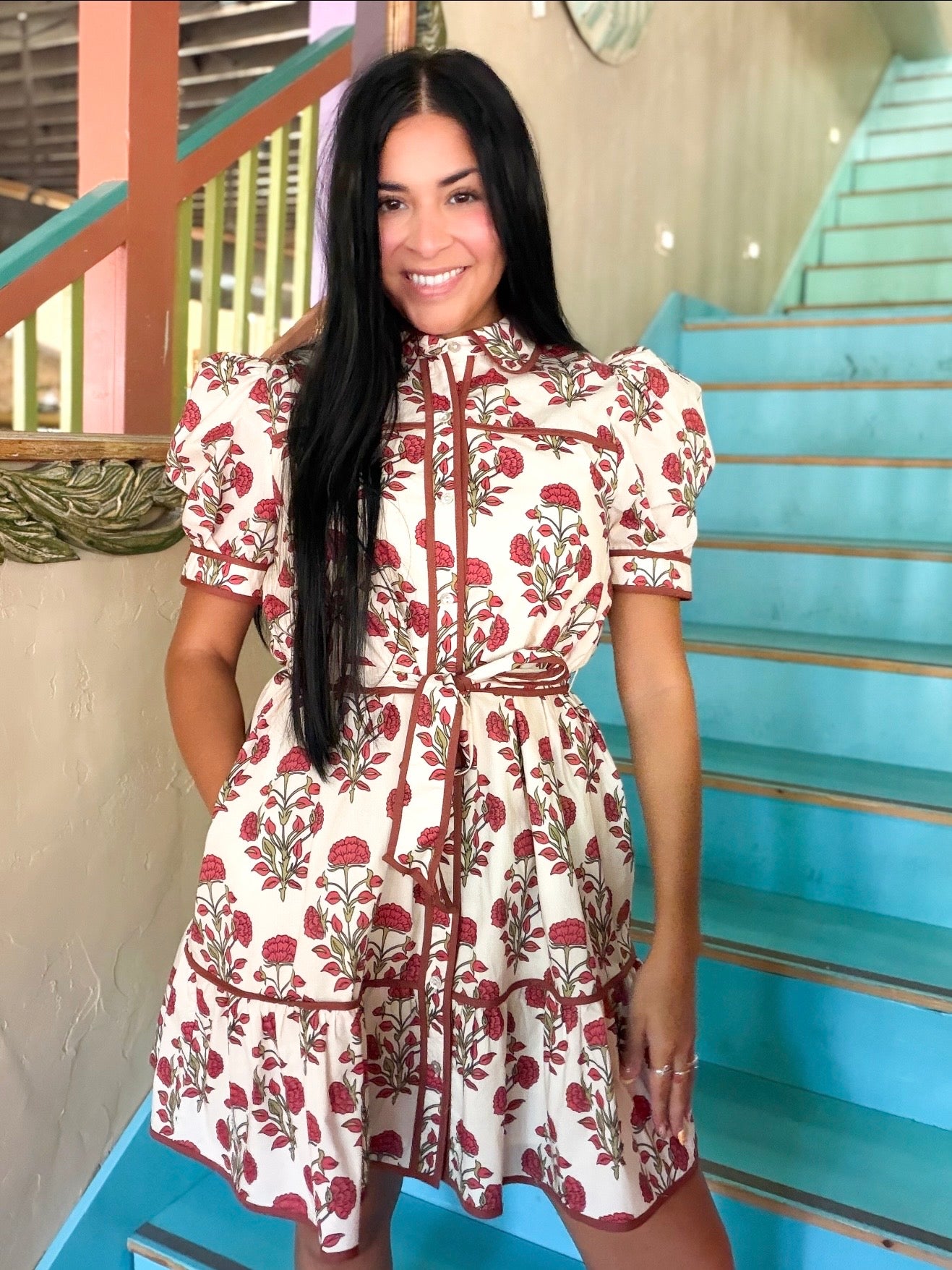 Dress - Jodifl Crimson Bloom Midi