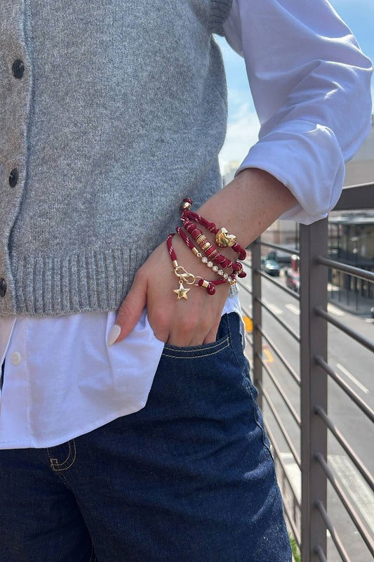 Red Lottie Cord Bracelet