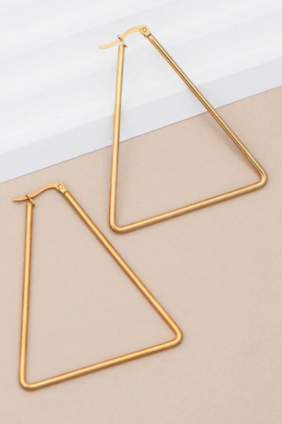 Earrings - 18K Triangle Gold Plated Hoop