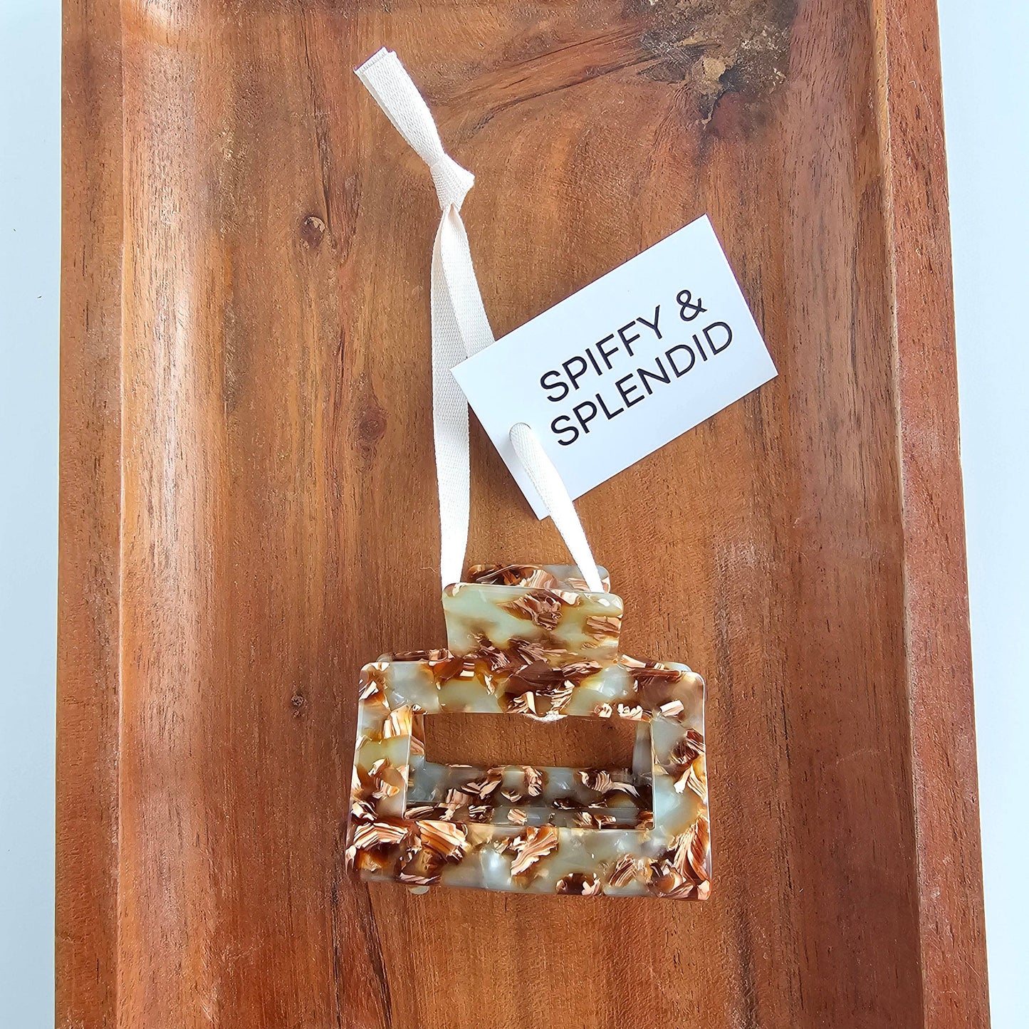 Hair Accessories | Clip Claw Seafoam & Rust