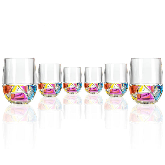 Tumblers | Mosaic Acrylic Tumbler 10 oz Rainbow Set Of 4