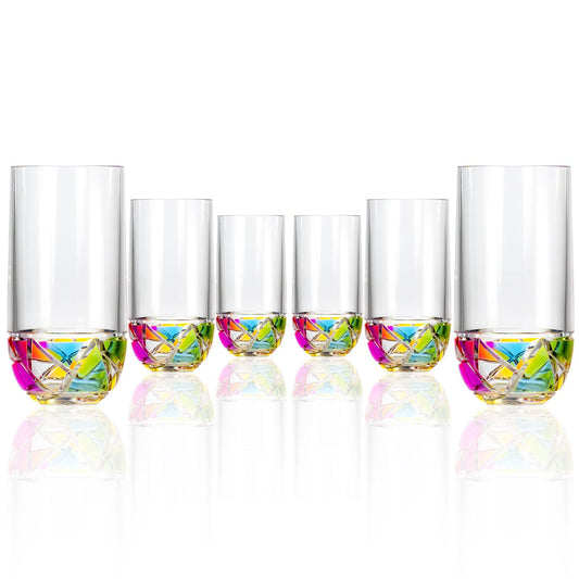 Tumblers | Mosaic Acrylic Tumbler 18 oz Rainbow Set Of 4