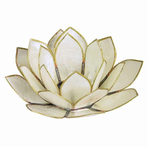 Decor | White Lotus Capiz Shell Tea Light Holder